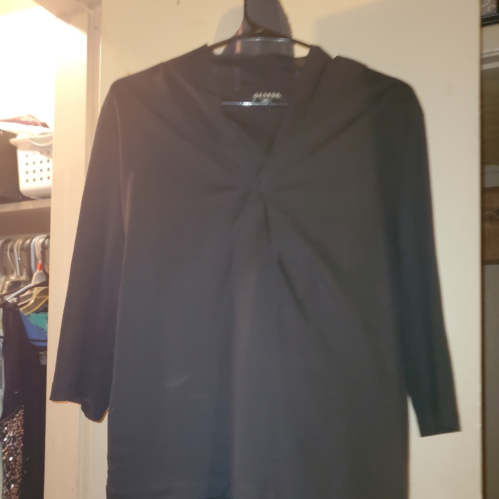 George Black Blouse with Knot Detail
